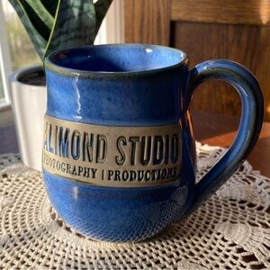 Studio Pottery Blue Almond Studio Photography Ceramic Mug EUC